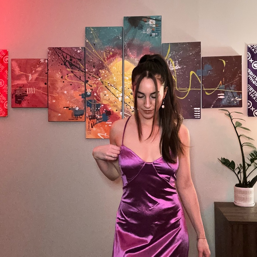 Glamorous Satin Prom Dress in Rich Purple